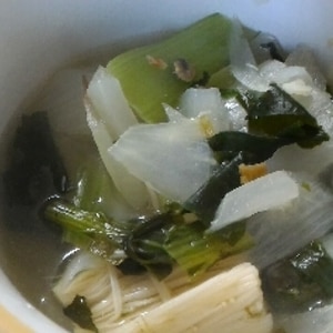青梗菜とワカメの中華スープ